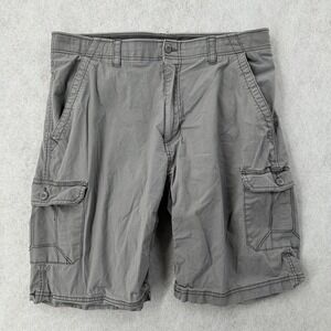 Wearfirst Cargo Shorts Mens Size 38 Grey Cotton Slash Pockets‎ Flat Front